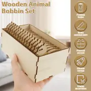 Wooden Animal Bobbin Set with 15 Sheep and Storage Box Creative Animal GrHjA