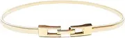 [Torostra] Womens Metal Stretch Elastic Waist Belt Fashion Thin Belts for Dress, Small Square Gold, Medium
