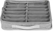 [Bukere] Sunglasses Organizer Case for Multiple Pairs, 7-12 Slots Adjustable Glasses Box Women Men, Travel Eyeglasses Storage, Grey, Large