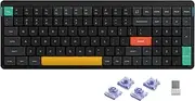 nuphy Air96 V2 Mechanical Keyboard Wireless with Low Profile, 100 Keys RGB Hot-Swap Keyboard Supports 2.4GHz Wireless/Bluetooth/USB-C for PC/Laptop/Windows/Mac-Black Gateron Wisteria Switch