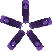 2GB USB 2.0 Flash Drive 5 Pack Thumb Drives Swivel Jump Drive Zip Drive Memory Sticks (Purple 2GB)