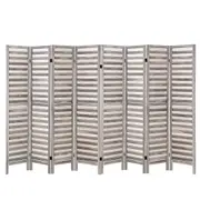 8 Panel Room Divider Screen Privacy Wood Dividers Timber Stand Grey