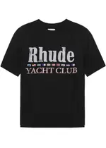Rhude Flag Printed Cotton T-shirt - Black S