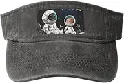 [RLDOBOFE] Sun Visor Hat Adjustable Empty Top Baseball Cap Astronaut and Alien Sun Hats for Women Men Sports Hats Summer Beach Cap