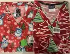 Christmas Scrub Tops XL Snowman Christmas Tree Tafford Peaches