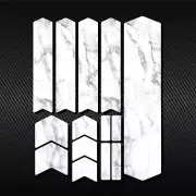 White MARBLE Bike Frame Protective Decals Mountain Bicycle MTB Protector Guard