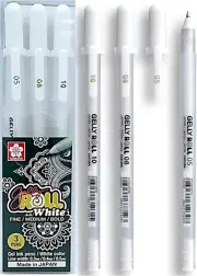 Sakura Gelly Roll Pen, White, Assorted Sizes, Fine/Medium/Bold -3 Pen Set