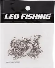 XIASABA 50 Pcs Fishing Gear Fishing Bait Spring Lock Stainless Steel Pin Soft Lure Crank Hook