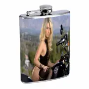 Ohio Pin Up Girls D6 Flask 8oz Stainless Steel Hip Drinking Whiskey