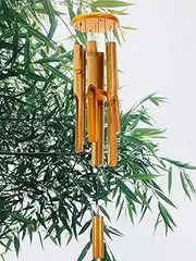 Wood Bamboo Wind Chimes, Deep Tone Bamboo Wind Chimes For Outside, Big Low Tone Wooden Wind Chimes For Outdoors Bamboo Chime Zen, Indoor Meditation Wind Chime 30" Large Zen Garden Décor For Yard Patio