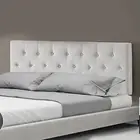 Linen Fabric Double Bed Deluxe Headboard Bedhead Bedroom Furniture - Beige