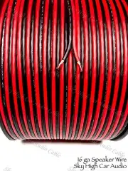 500' feet OFC TRUE 16 Gauge AWG RED/BK Oxygen Free Speaker Wire Car Home Audio