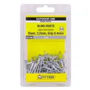 Otter 3.2 x 6.4mm Open Aluminium Blind Rivets - 100 Pack, General Purpose