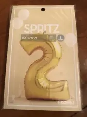 “2” Gold Foil Ballon 45 inches H NEW!