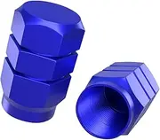 TORMEN Car Tire Valve Stem Cap, 5pcs Aluminum Alloy Hexagon Air Caps Cover for Cars, SUV, Trucks, Motorcycles and Bike Wheel (Blue