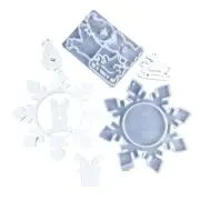 2pcs/Set Silicone Pendant Mold Christmas Tree Snowflake Hanging Decoration Mould