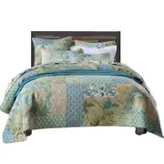 Nevenka Set of 3 Vintage Patchwork Quilt King Size Soft Lightweight Bedspread Bedding