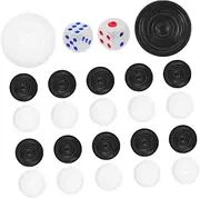 WESIEVYA Chess Pieces Accessories Set of 15 Plastic Checkers for Smooth Round Pieces Replacement Game Parts