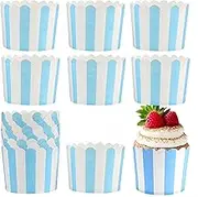 100 Pcs Cupcake Cases,Cupcake Liners, Paper Baking Cups Stripes Muffin Liners Grease-Proof Bulk Cupcake Liners Popcorn Dessert Ice Cream Ice Cream Wrapper for Birthday Parties, Christmas Weddings