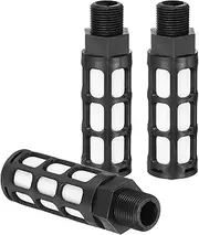 uxcell Pneumatic Muffler G 3/8, 3 Pack Plastic Air Compressor Exhaust Muffler Filters Air Solenoid Valve Muffler Fitting for Automation Pneumatic Equipment, Black