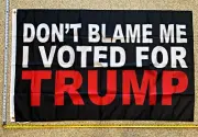 Donald Trump Flag FREE SHIPPING Don't Blame Me I Voted Trump Black USA Sign 3x5'