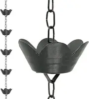 DFTDFYXYRain Catcher Chain Aluminum Rain Chain 3.2-26.2FT Mill Finish Aluminum Gutter Adapter Adjustable Rain Catcher Chain Rain Chain Gutter Replacement Downspout for Gutters, Black,4m(13.1ft)