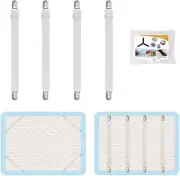4Pcs Adjustable Bed Sheet Straps Clips, Elastic Mattress Sheet Fasteners Holder