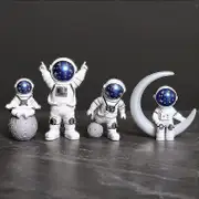 4 Pcs Astronaut Figurines, Outer Space Cake Decorations Miniature Astronaut Toys(star)