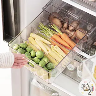 冰箱收納 冰箱收納盒 冰箱抽屜式收納盒 冰箱架 家用多功能瀝水冷凍食品保鮮盒 可疊加收納箱 廚房收納架