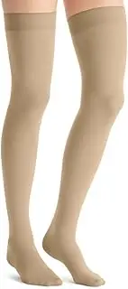 JOBST Opaque Compression Stockings, 20-30 mmHg, Thigh High, Sensitive Band, Closed Toe, Natural, Small Petite