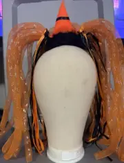 Halloween Witch Head Bopper Headband Witch Hat & Flashing Light Up Hair Tubes