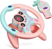 Toddmomy Interactive Driving Wheel Cute Simulated Steering Wheel for Safe and Driving Simulation for Learning Traffic Rules Present for Boys