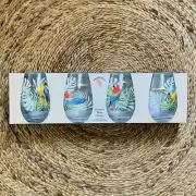 Jimmy Buffet ~ Margaritaville Stemless Wine Glasses ~ Set of 4 | Bar Cocktaills