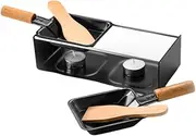 NOLITOY 1Set Mini Cheese Melting Pan Non Stick Grill with Wooden Handle for Outdoor Camping Picnics for Cheese Fondue More No Electricity Required