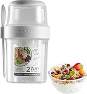 Cereal To Go - 29 Oz Portable Cereal Cup With Spoon | Overnight Oatmeal Container, Milk Safe Cereal Cup, Granola & Fruit