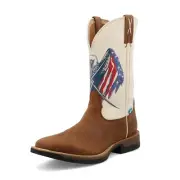 Twisted X Men's Tech X MXWW002 Red, White, and Blue Square Toe Boots 10.5
