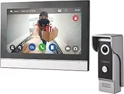 1080P Wireless Video Doorbell Camera with Monitor TY APP WiFi 7 Inch Touch Screen Video Door Phone Camera Kits Dual-Way Intercom Electronic Photo Frame Function 8 Language for Villa Home Offic