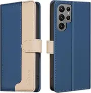 [Asuwish] Mobile Phone Case for Samsung Galaxy S24 Ultra 5G Case with Screen Protector Card Slot Foldable Leather Wallet Stand S24Ultra 24S S 24 24Ultra Mobile Phone Cases Protective Glass Phone Case