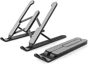 Foldable Laptop Stand, 7-Levels Adjustable Portable Notebook Riser Mount, Laptop Riser Compatible with MacBook Pro Air, iPad, Dell, 10-15.6?Laptops (Black)