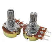10pcs 250K ohm B250K Knurled Shaft Linear Rotary Taper Potentiometer Single