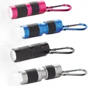 Mini LED Flashlights 40 Lumen Keychain Focus Battery Powered Flashlights, 4 Pack