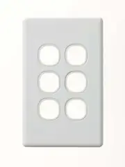 Beacon Lighting Lucci Power Gravity 6 Gang Plate Only in Matte White