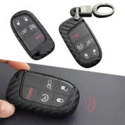 Car Key Fob Case Cover Shell Remote For Jeep Dodge Journey Charger Carbon Fiber