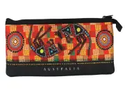 Neoprene Australian Souvenir Pencil Case - Aboriginal Kangaroos