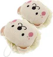 VICASKY Cute Loofah Bath Sponge Set Soft Exfoliating Bath Poufs Lion Cartoon Shower Loofah Baby Accessory