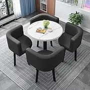 Negotiation Table and Chair Set,Office Reception Room Club Table,Simple Round Dining Table Set, Conference Tables,Coffee Table and Chair Set (Color : 12, Size : 23.6in/60cm)