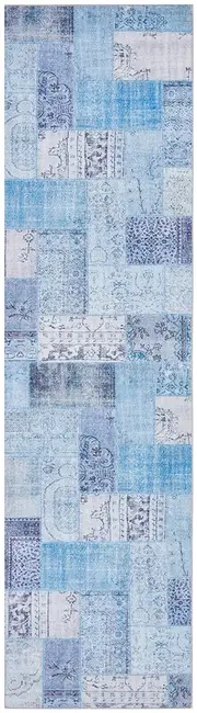 Rug Culture Denim Patchwork Look Printed Rug