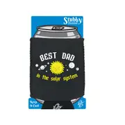 Best Dad Solar System - Funny Novelty Stubby Holder With Base