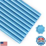 Sky Blue Wax Sealing Sticks, LONBEIIFY 10Pcs 0.43'' Glue Gun Wax Seal Sticks