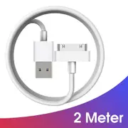Fonken 30 Pin USB Cable for i-Phone 4S 4 3GS i-Pad 1 2 3 i-Pod Charger Cable Fast Charging Data Sync Adapter Cord white 2M